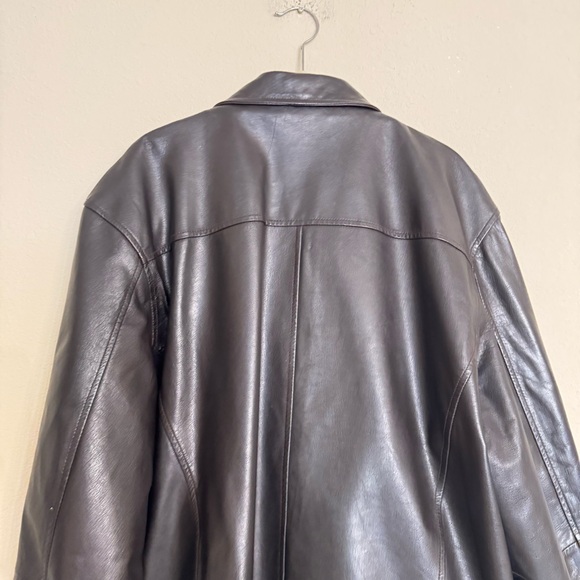 Wilsons Leather Vintage 90s Black Leather Boxy Leather Full-Zip Jacket Size L - Picture 10 of 16
